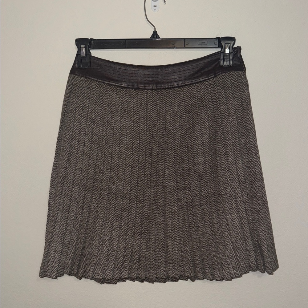 Altar’d State Elegant Brown Tweed Pleated Skirt - medium. B4 - Picture 1 of 6